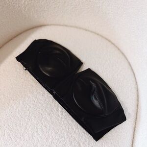 RtA Black NWT SZ 4 Noa Leather Crop Top bralette